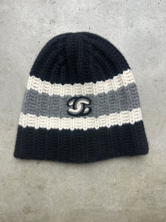 Chanel Striped Knit Beanie