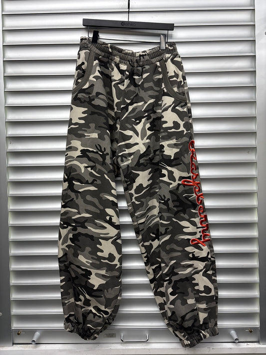 Raspberry Snow Camo Sweats - L**
