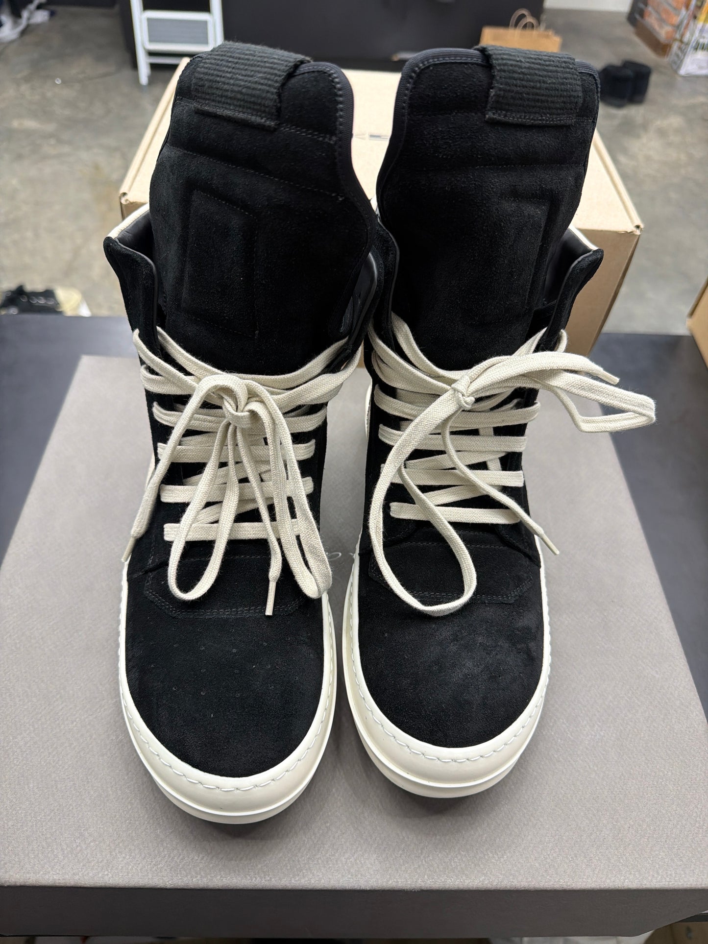 Rick Owen Geobasket Black/White Suede (U) - 40(7)**