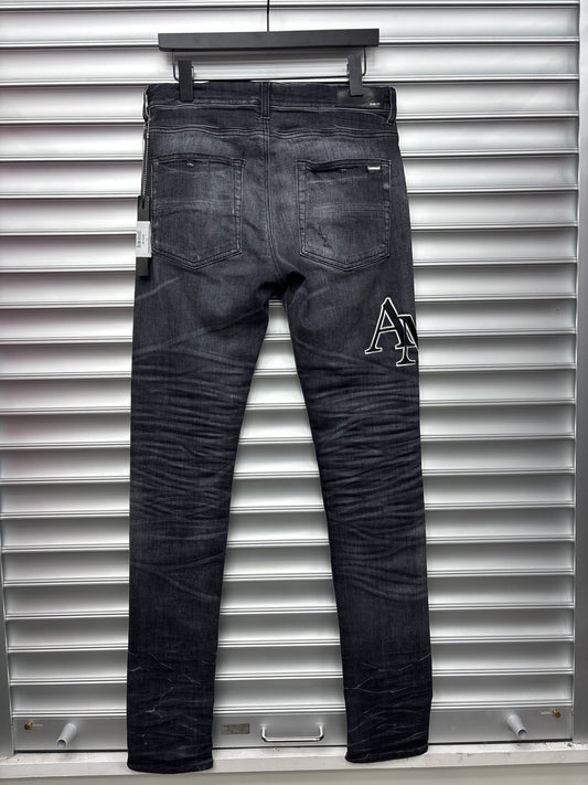 Black Amiri Spellout Denim - 32