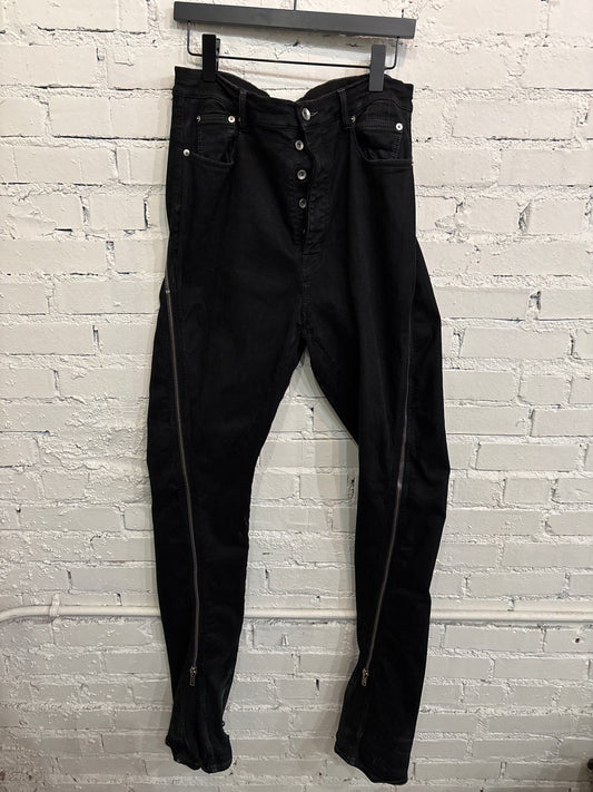 Rick Owens Banana Cut Wax Denim - 33