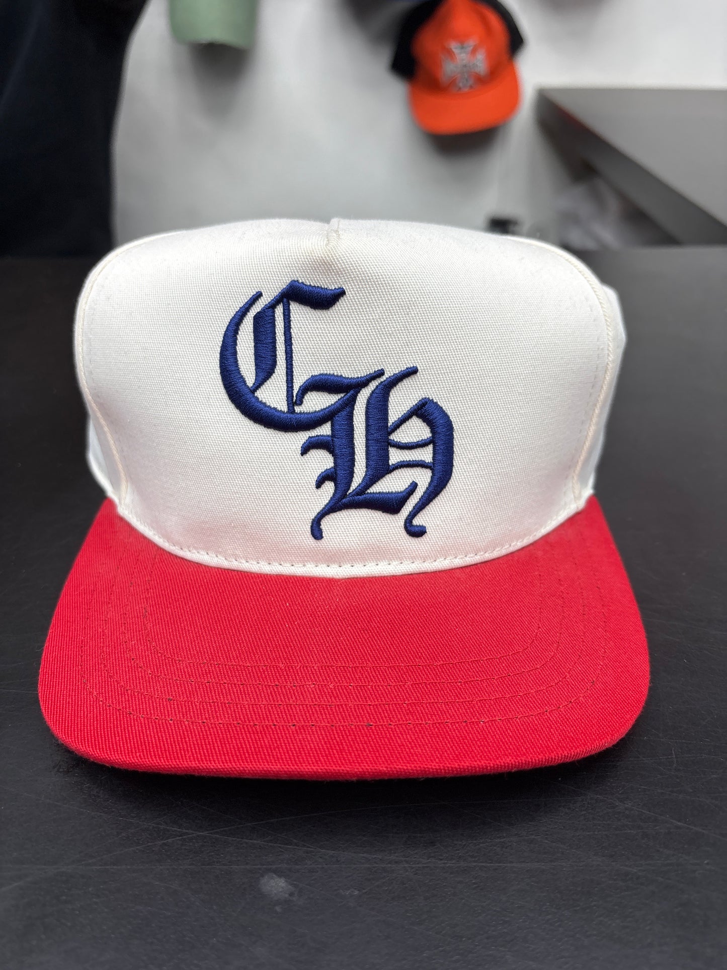 Chrome Heart White/Blue/Red CH Hat