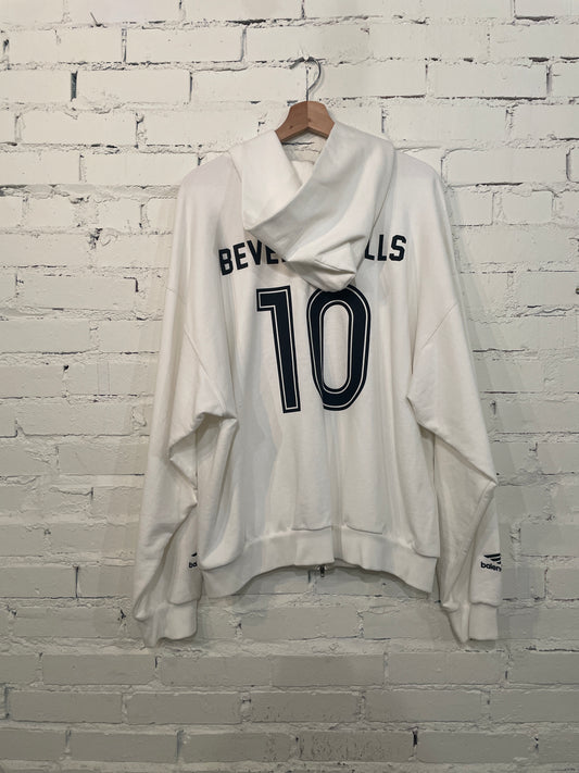 Balenciaga Soccer White Zip Up - M