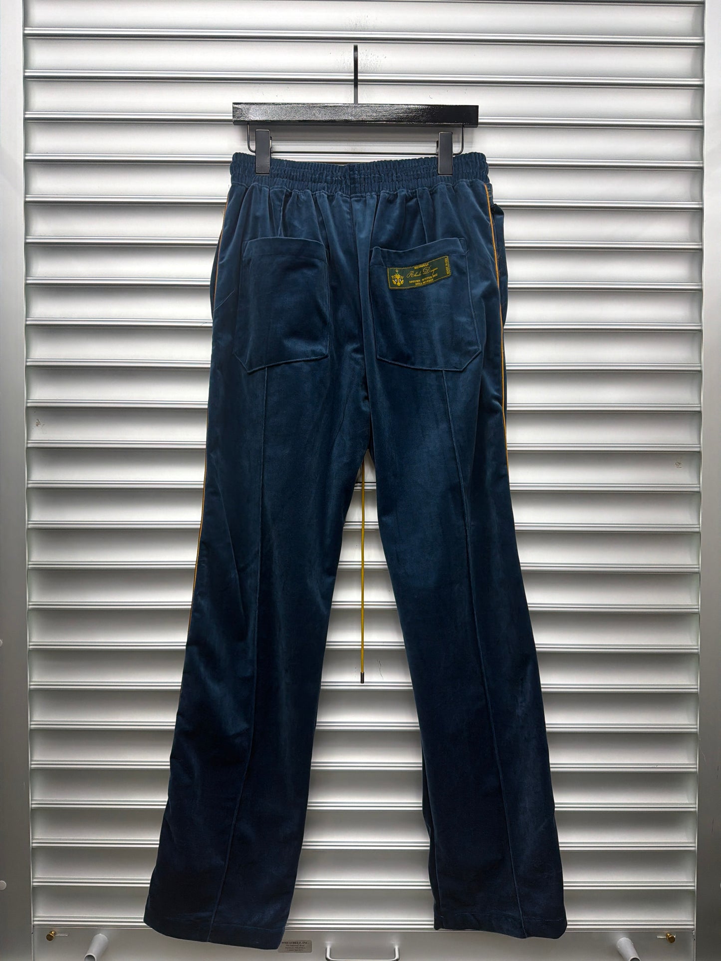 Rhude Blue Velour Trackpant - L