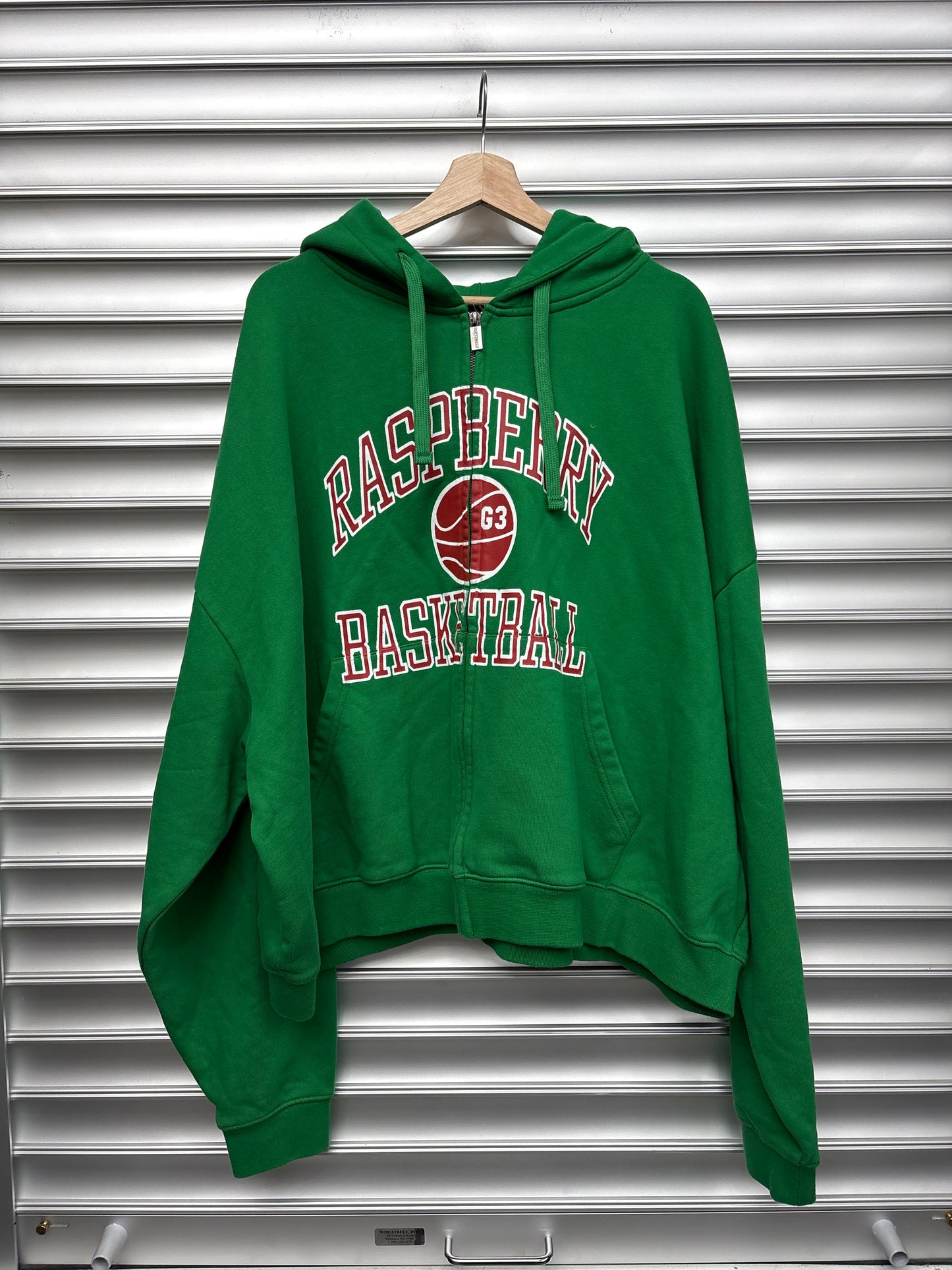 Raspberry Green Zip Up - XL**