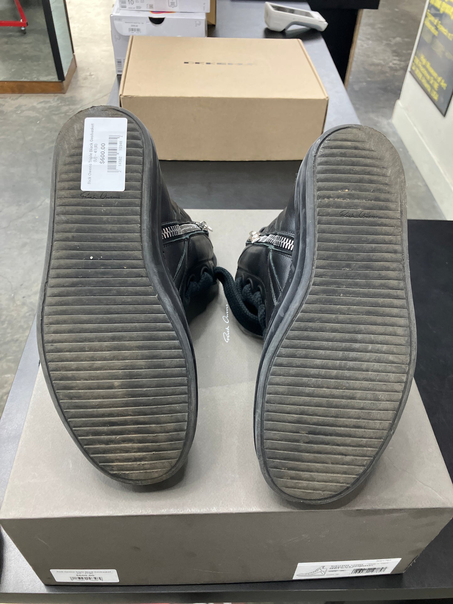 Rick Owens Triple Black Geobasket (U) - 41(8)