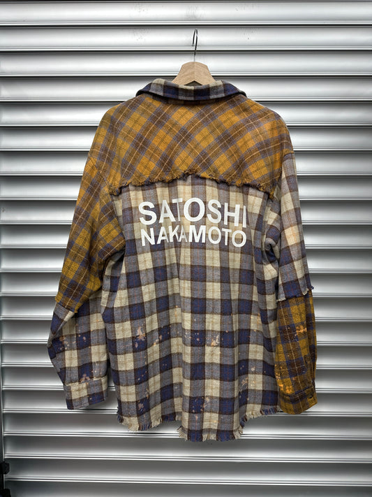 Satoshi Nakamoto Brown/Tan Flannel - L**