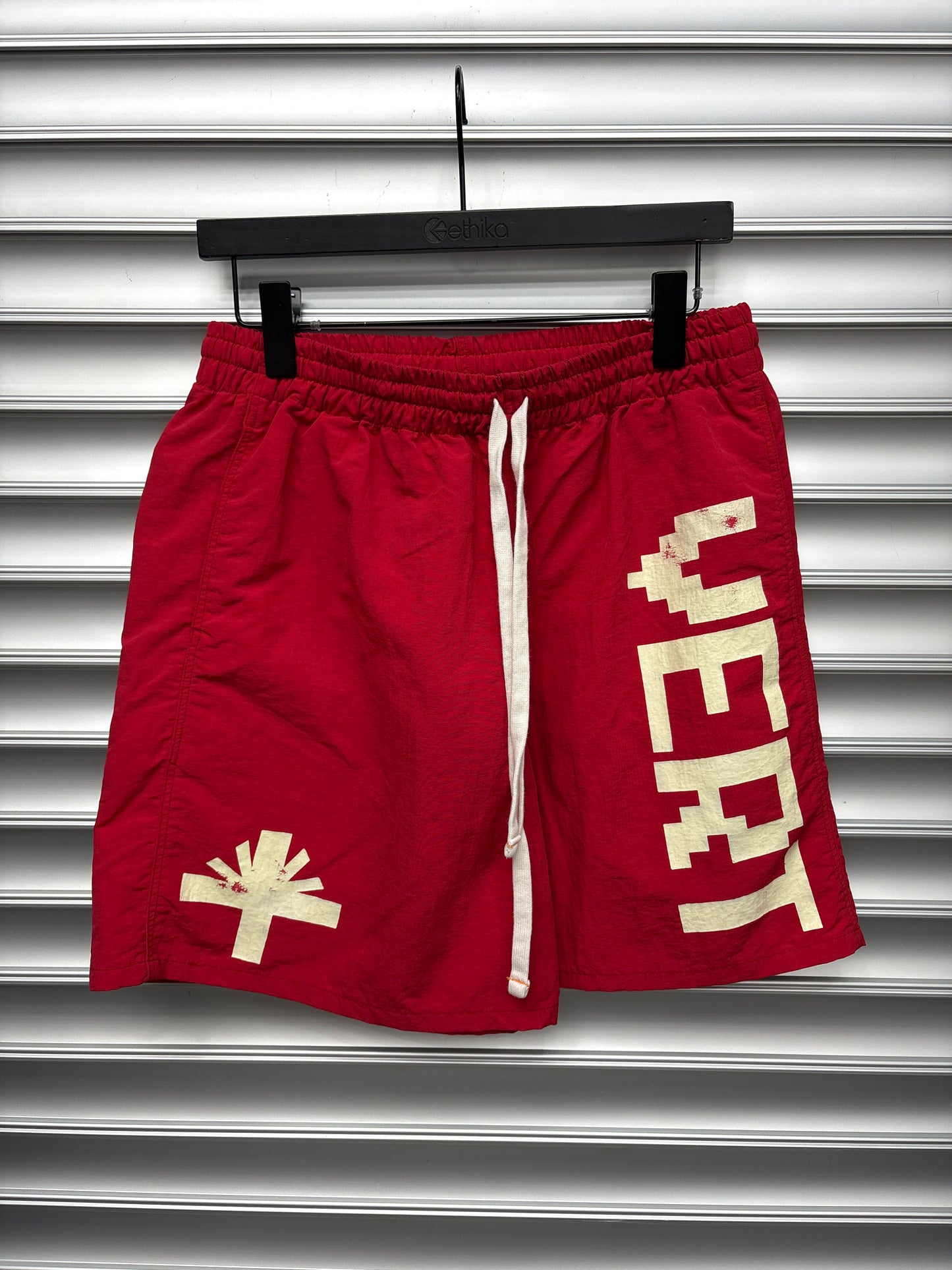 Vertabrae Red Nylon Shorts - XL **