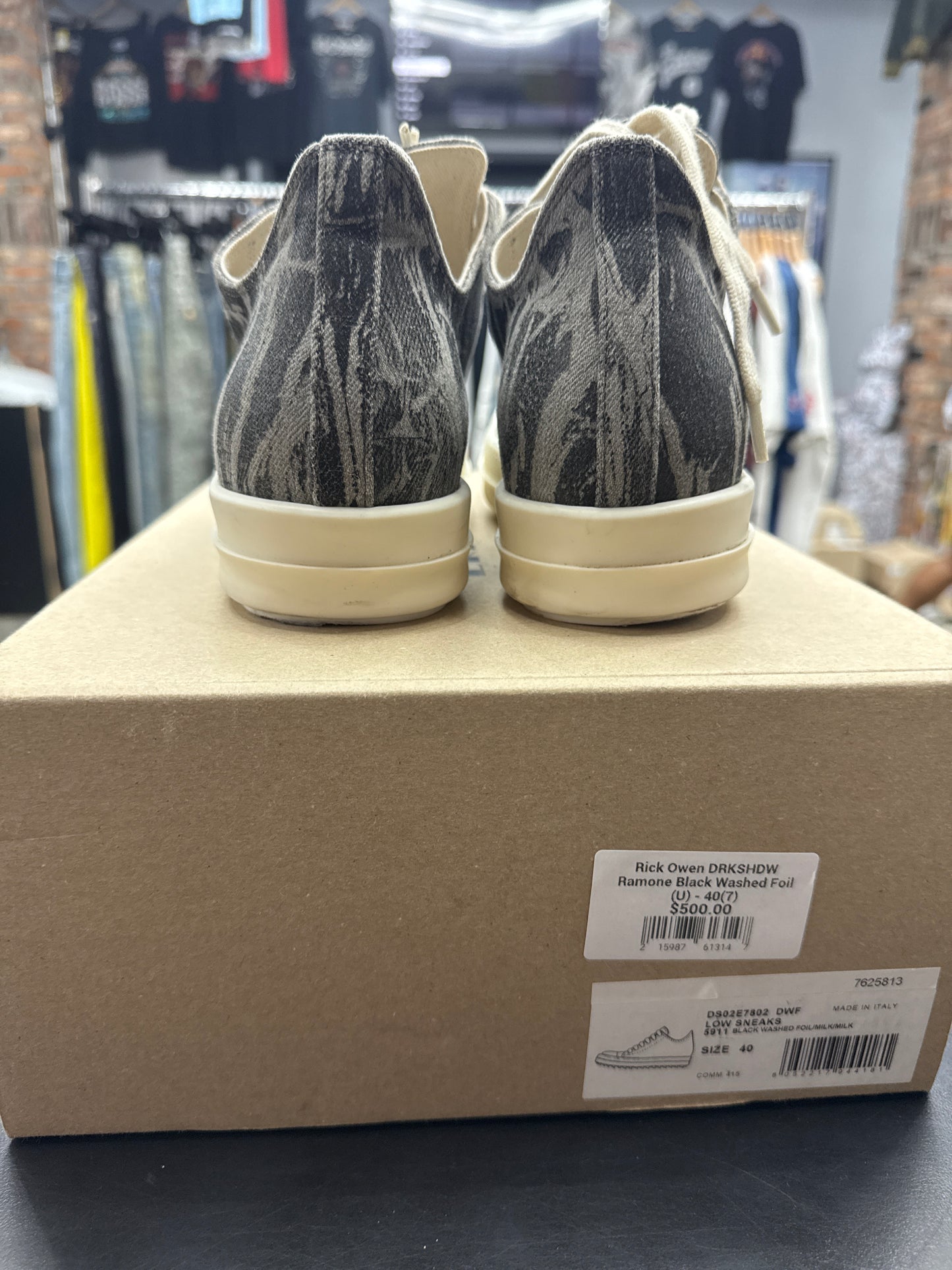 Rick Owen DRKSHDW Ramone Black Washed Foil (U) - 40(7)