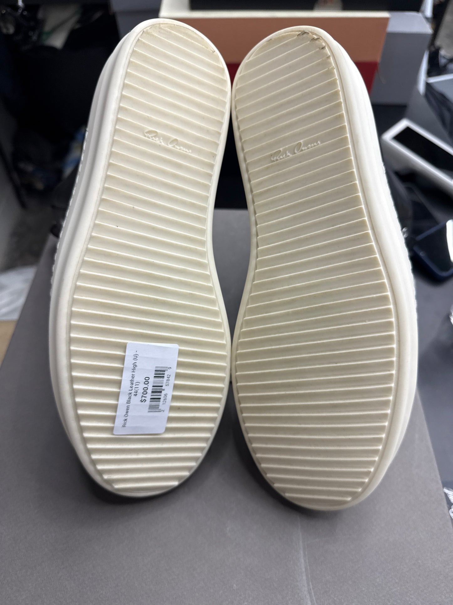 Rick Owen Black Leather High (U) - 44(11)