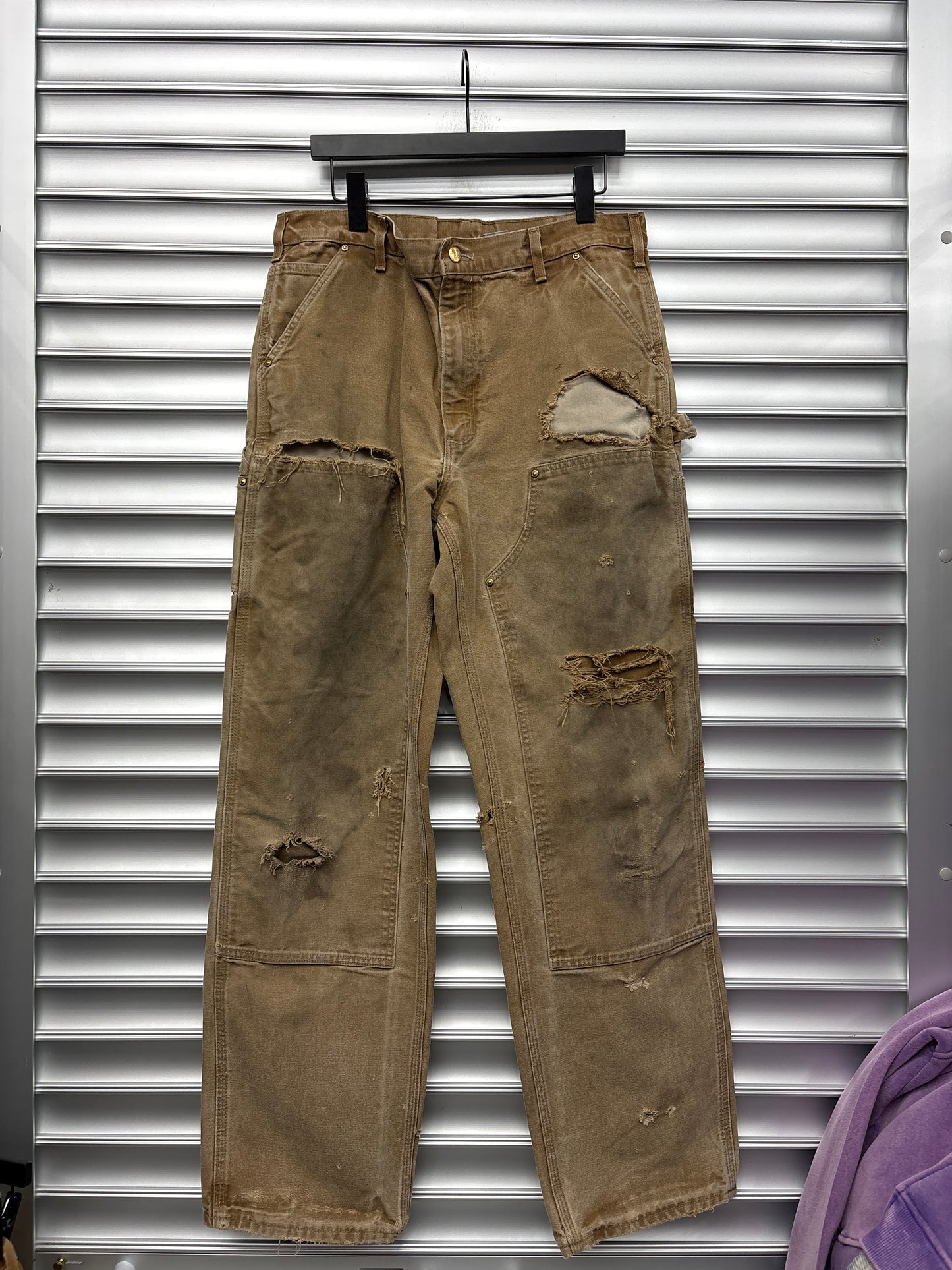 Vintage Tan Distressed Carhartt Double Knees - 36