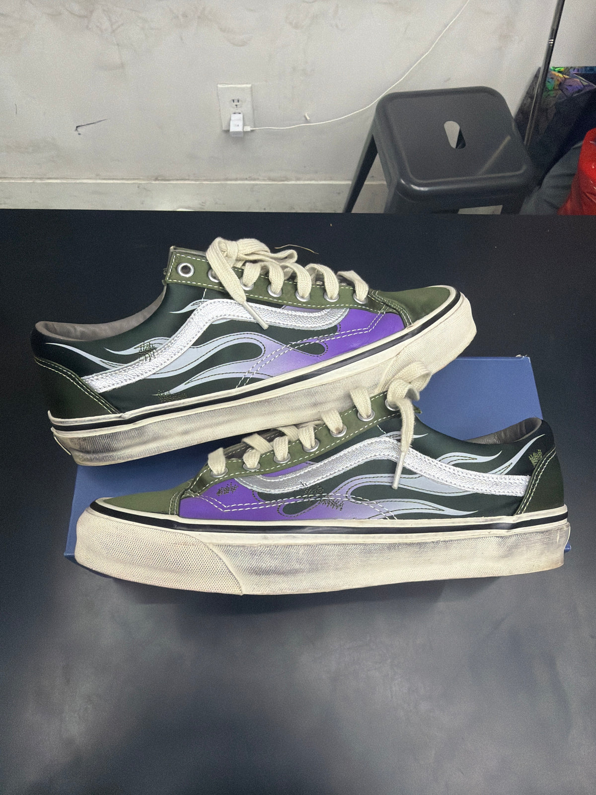 Vans Old Skool Green Flame (U) - 9.5M**