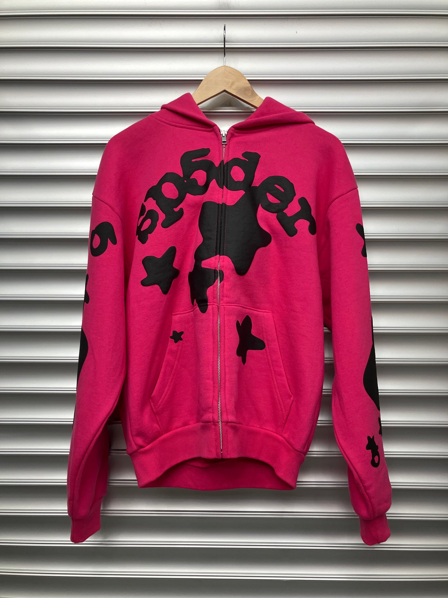 Pink Spider Zip Up Hoodie - S