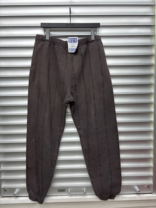 ERD All Over Print Brown Sweatpants - L