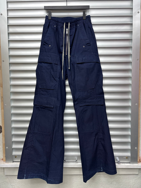 Rick Owen Navy Cargobela Pants - S