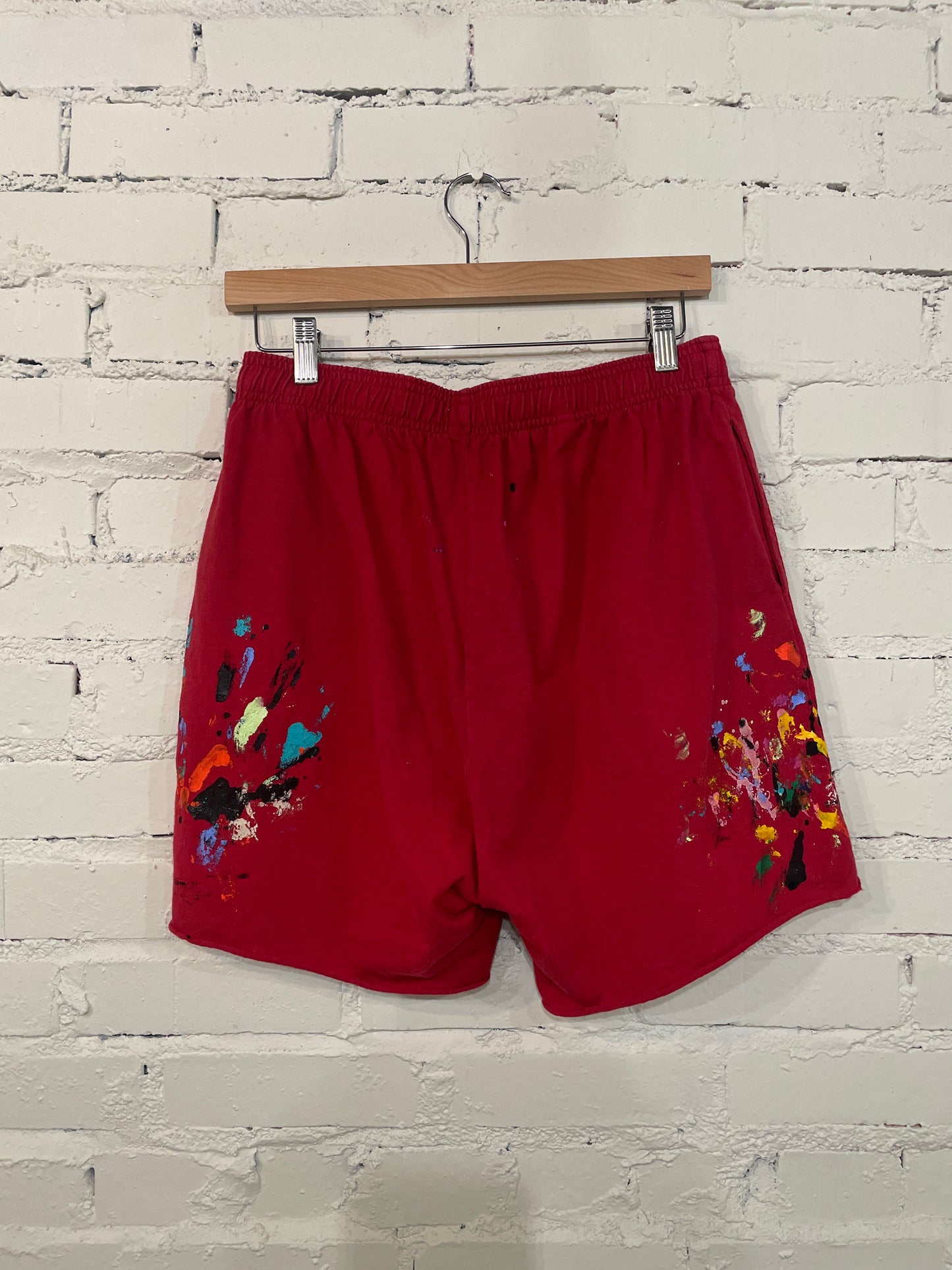 Gallery Dept Red Paint Splatter Shorts - M
