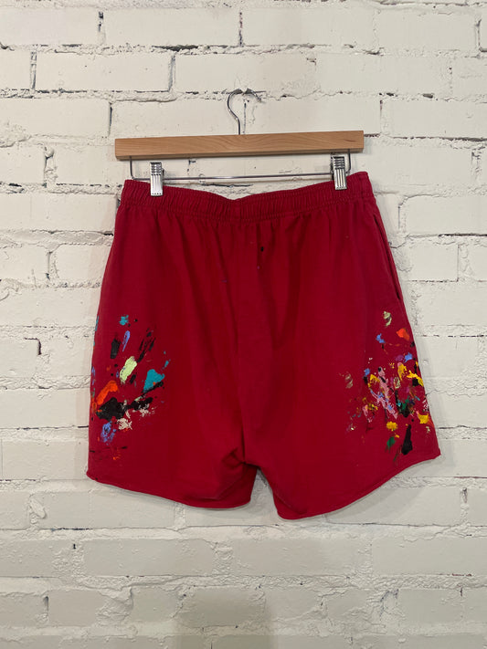 Gallery Dept Red Paint Splatter Shorts - M