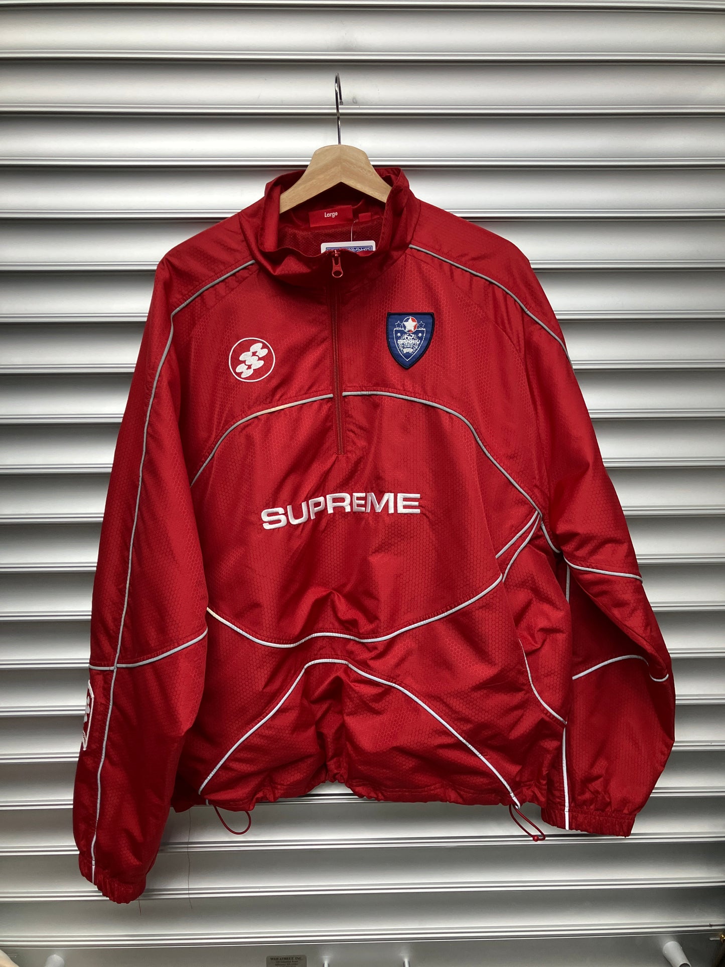 Supreme Red Track Half Zip Jacket - L