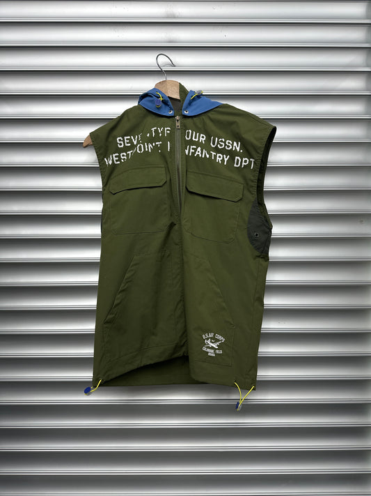 74 Oliver Blue Army Nylon Vest - S