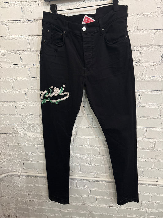 Amiri Baroque Logo Denim - 34