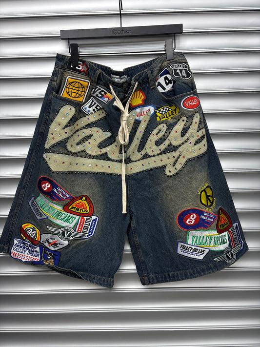 Vale Rhinestone Patch Shorts - 34