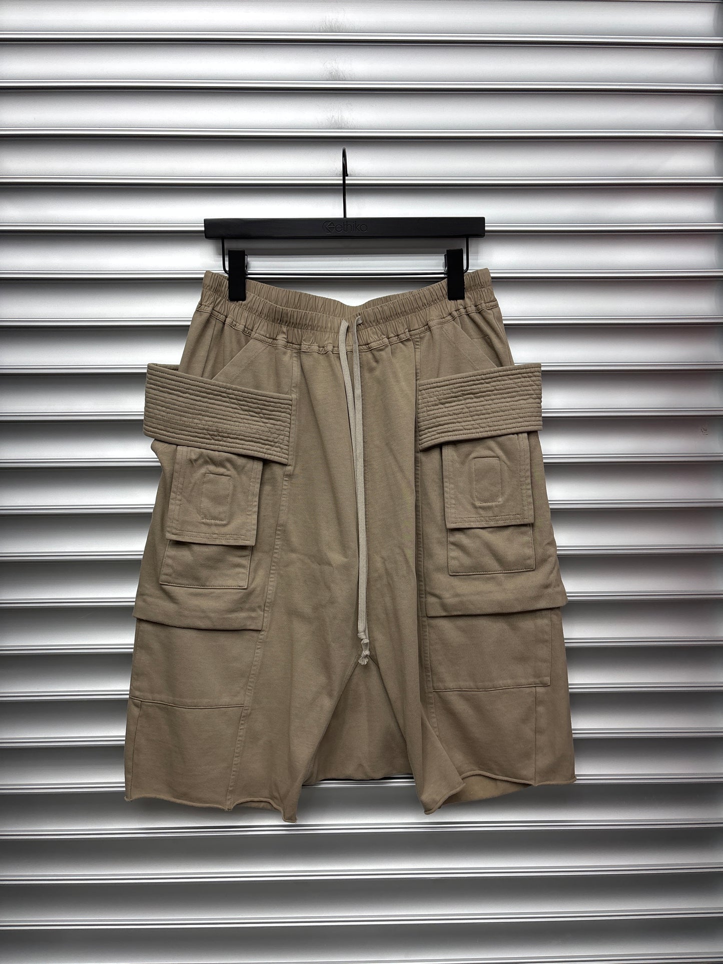 Rick Owens Dirty Pearl Creatch Cargo Shorts - Large