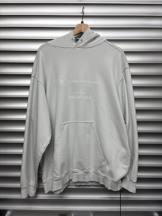 Balenciaga White Food Programme Hoodie - M**