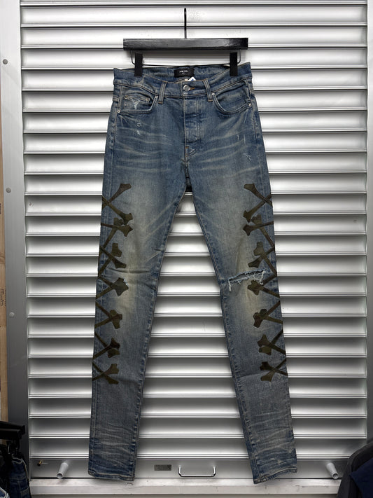 Amiri MX 1 Camo Bone Denim - 31**