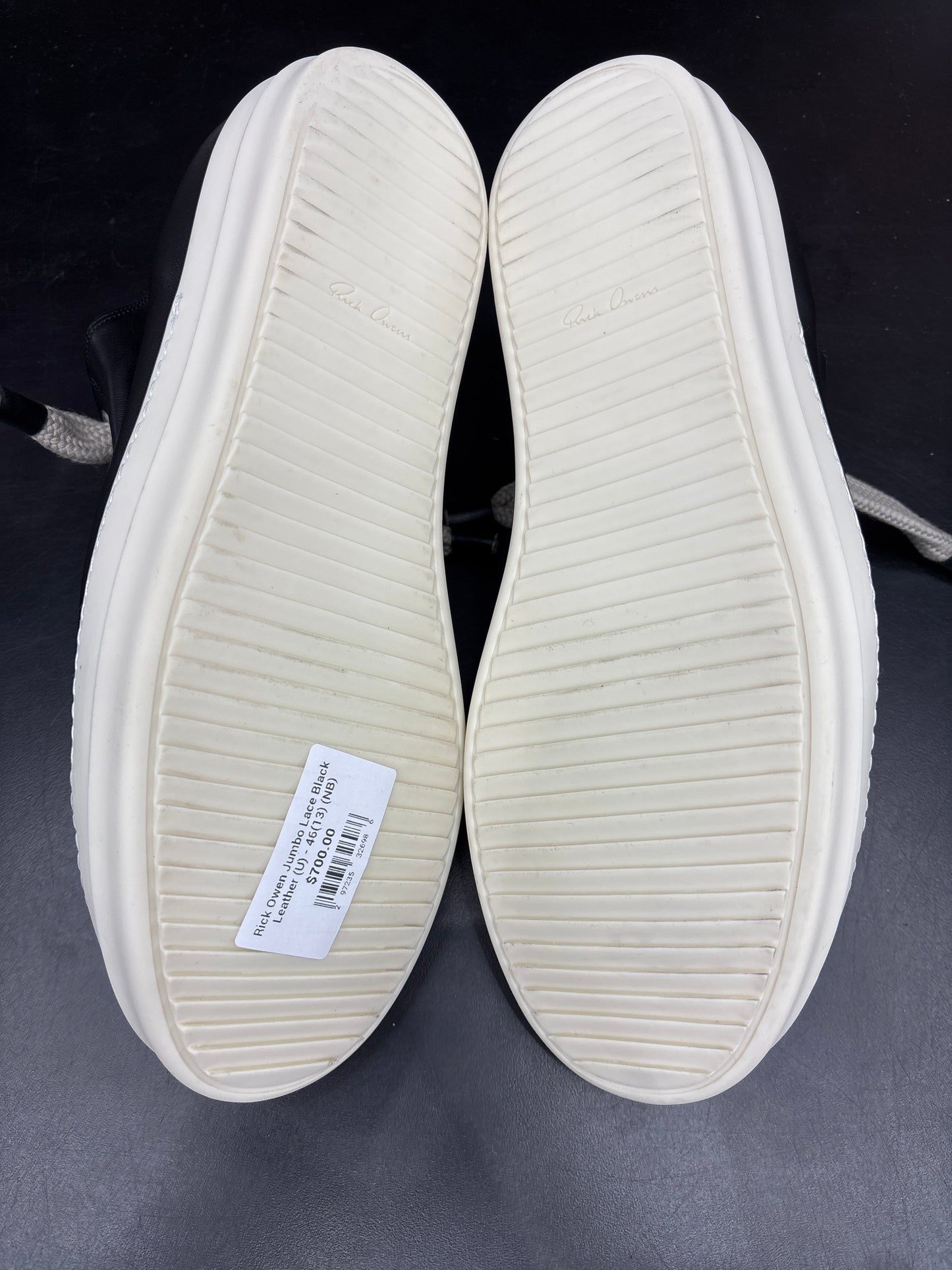 Rick Owen Jumbo Lace Black Leather (U) - 46(13) (NB)