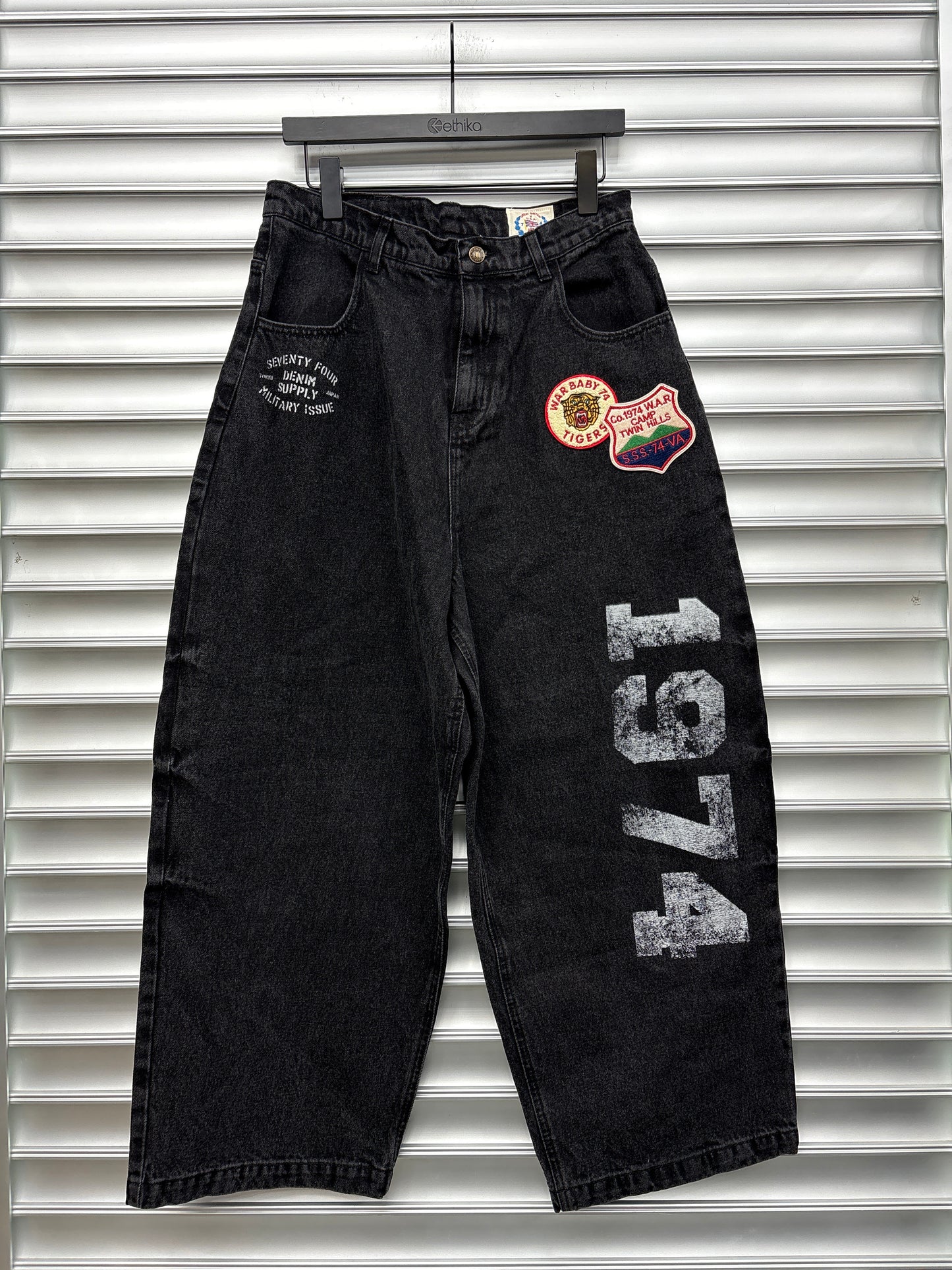 1974 Black Patch Denim - S