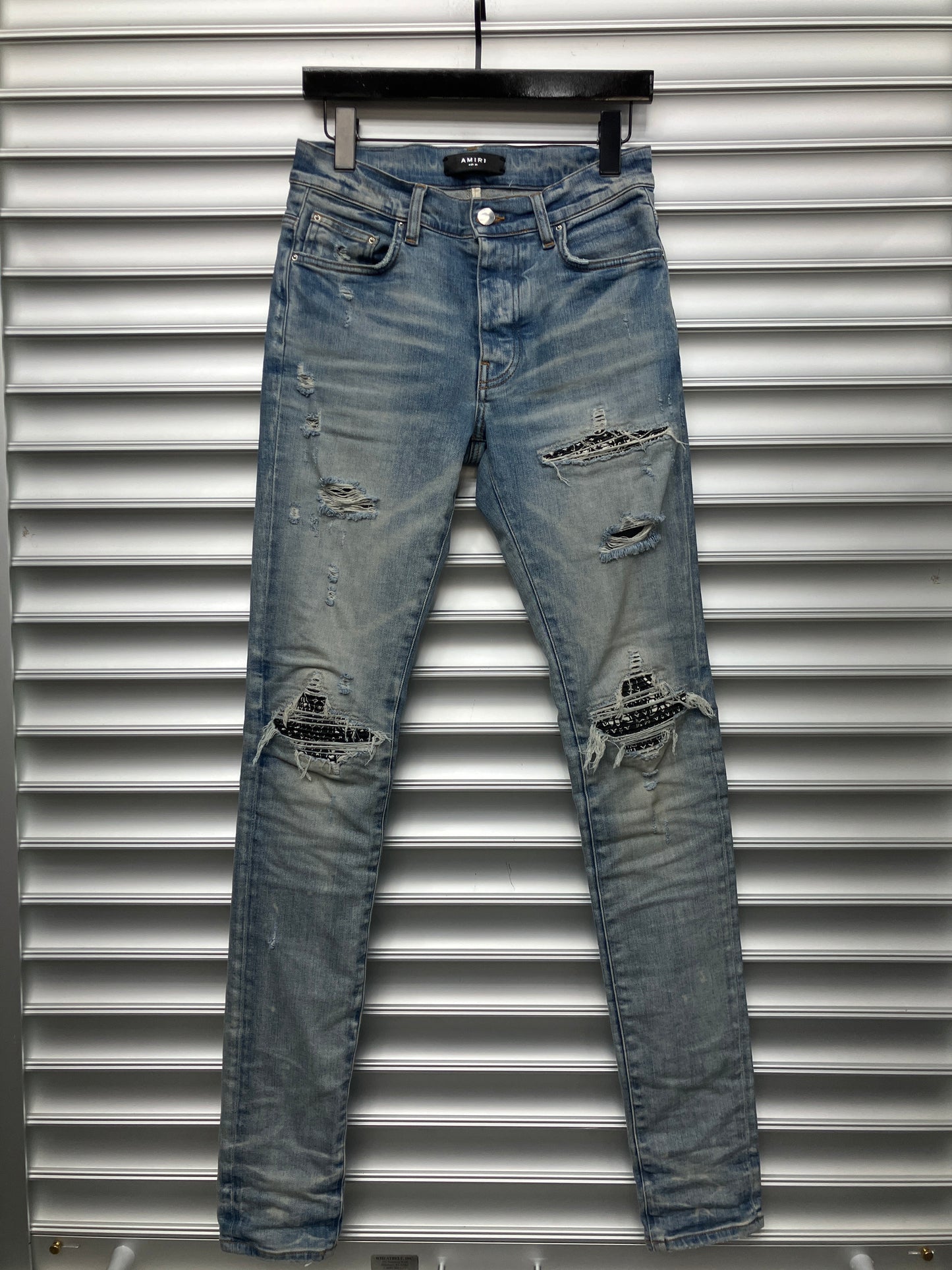 Amiri MX 1 Black/White Patch Denim - 28