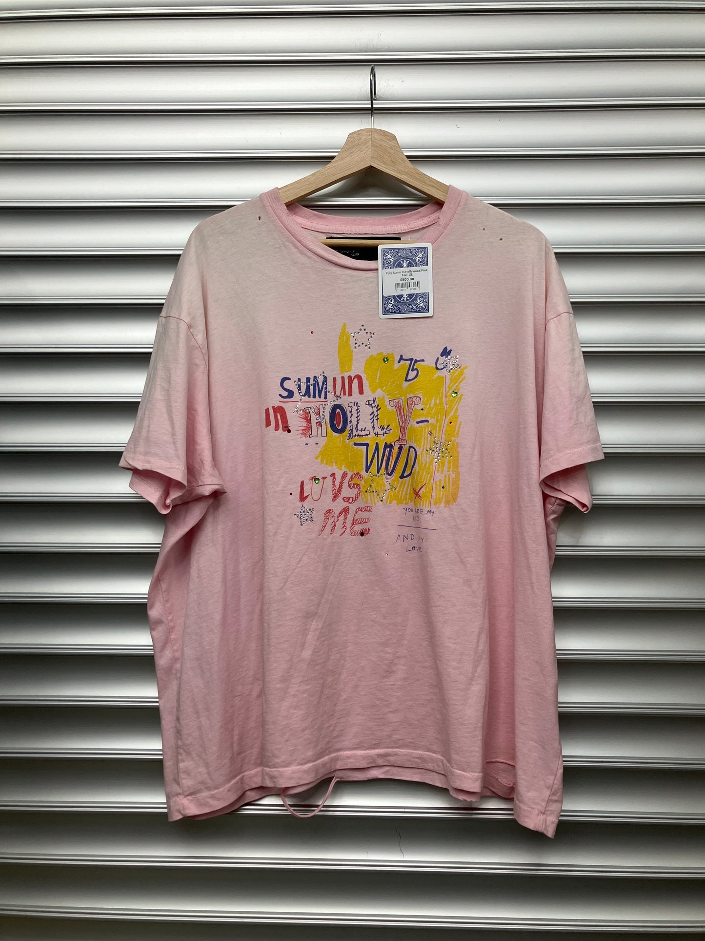 Paly Sumn In Hollywood Pink Tee- XL