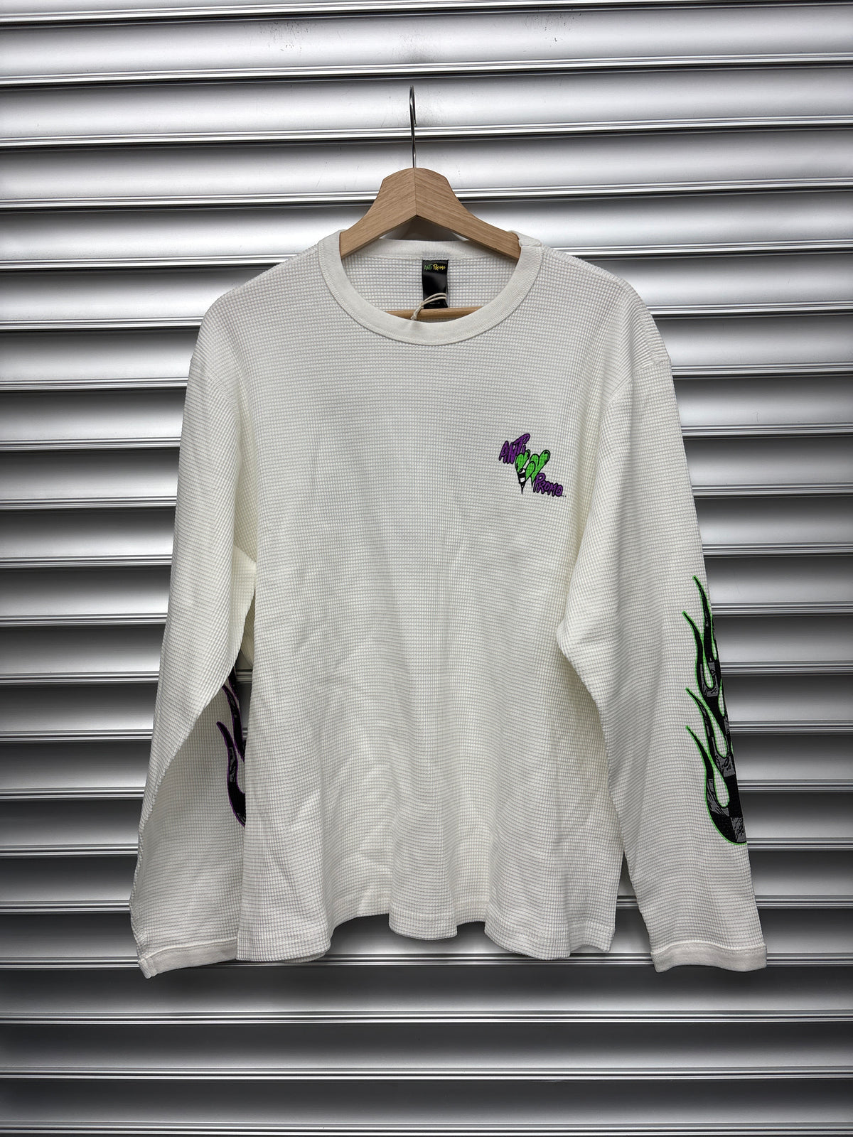 Anti Promo White  Waffle Knit Longsleeve - M**