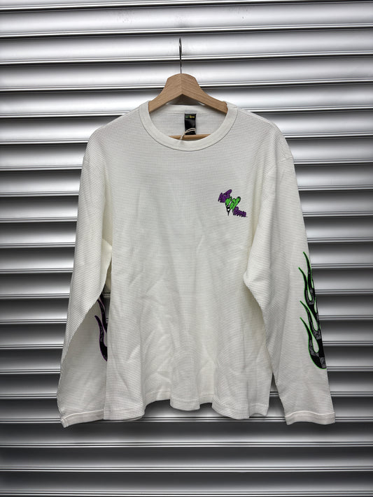 Anti Promo White  Waffle Knit Longsleeve - M**