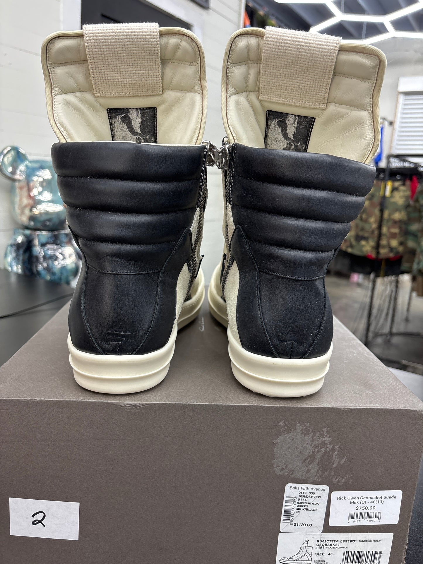 Rick Owen Geobasket Suede Milk (U) - 46(13)