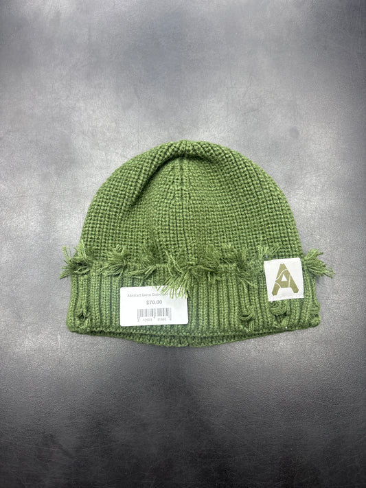 Abstract Green Distressed Beanie