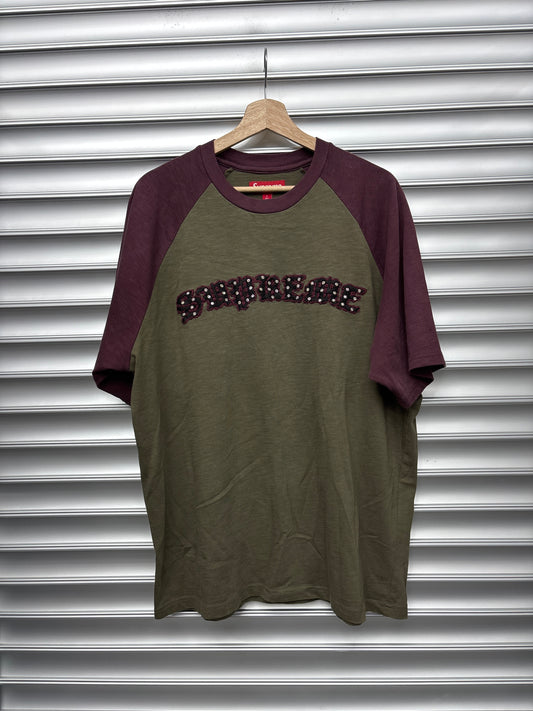 Supreme Blue Purple Studed Raglan Tee - L**