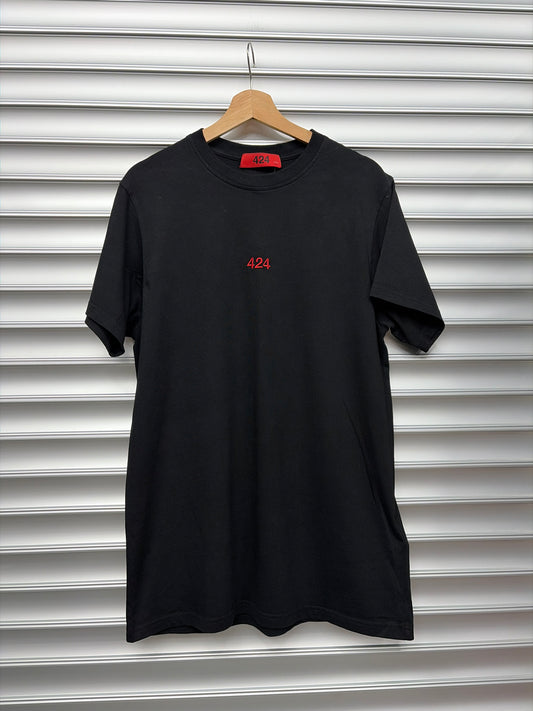 424 Black Red Logo Tee - XS