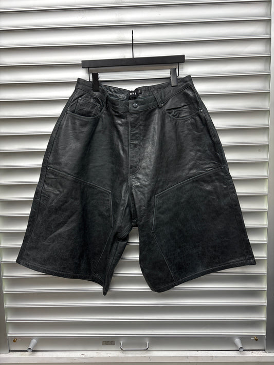 Raspberry Leather Shorts - XL