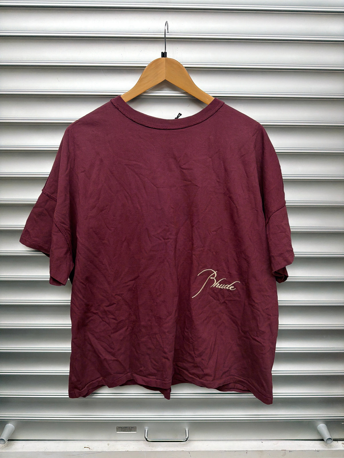 Rhude Burgundy Logo Tee - S**