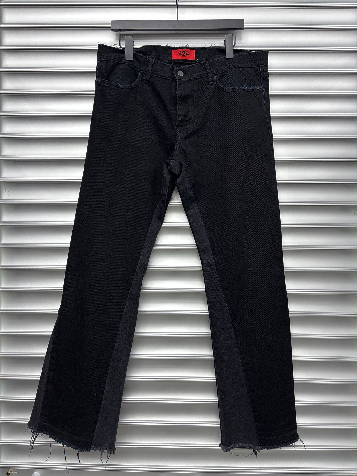 424 Black Flare Denim - 32