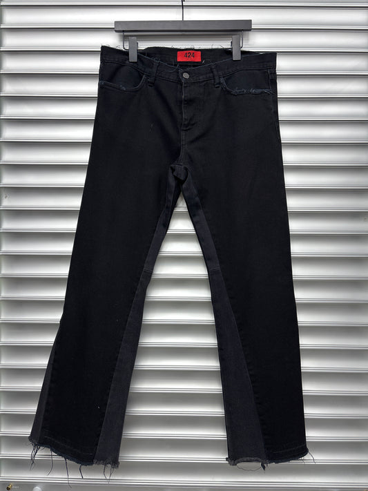 424 Black Flare Denim - 32