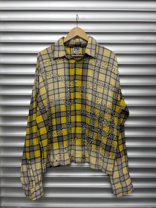 Vale Yellow Rhinestone Flannel - XXL
