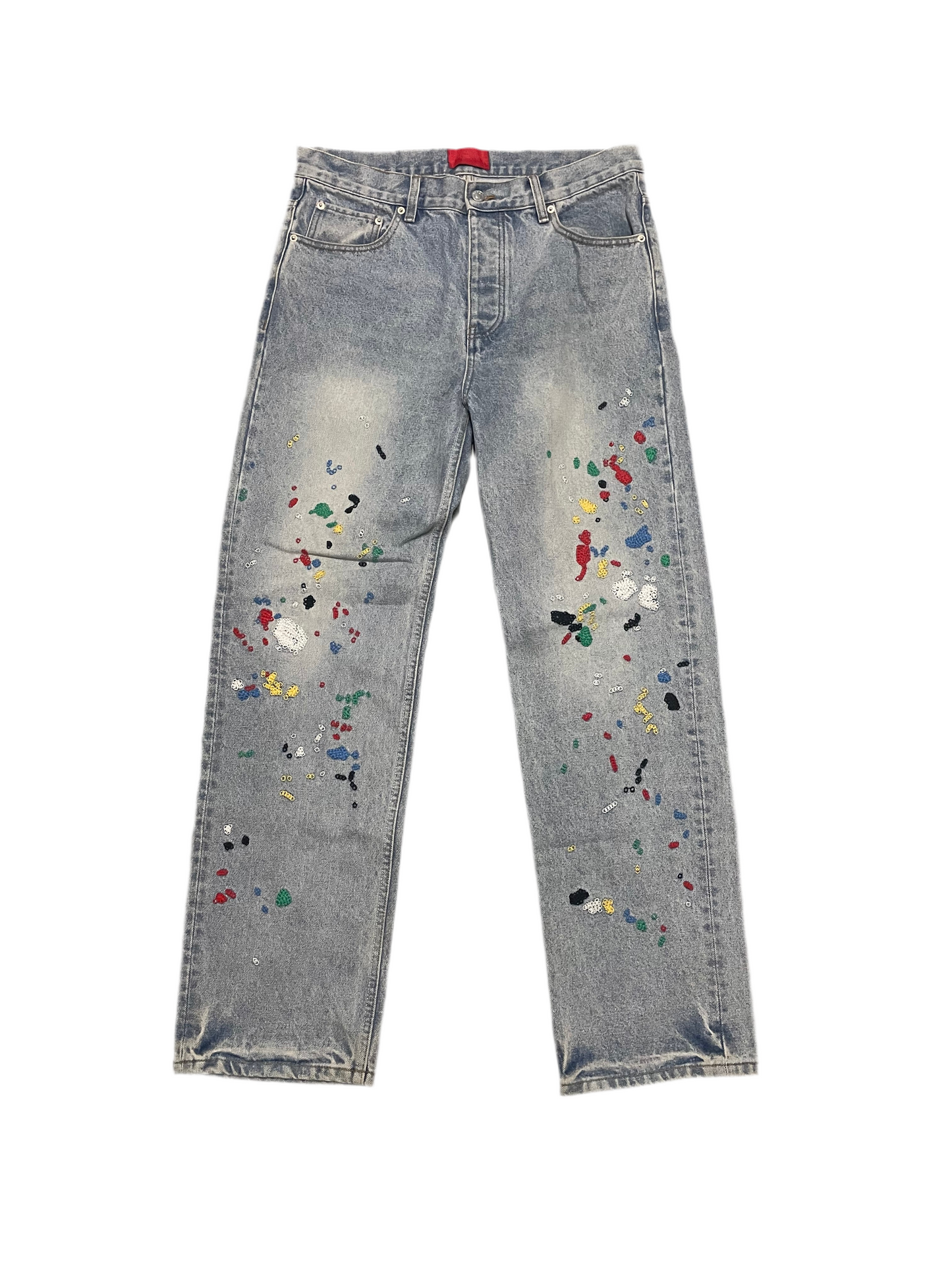 Fugazi Chain Stitched Paint Splatter Denim
