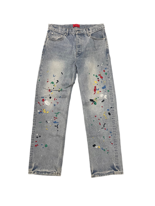 Fugazi Chain Stitched Paint Splatter Denim