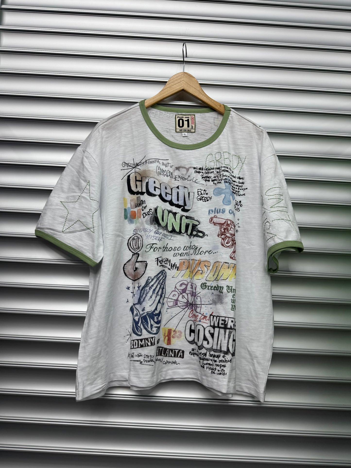 Greedy Plus Ringer Tee - XL