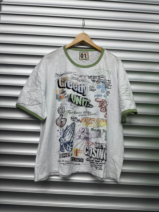 Greedy Plus Ringer Tee - XL