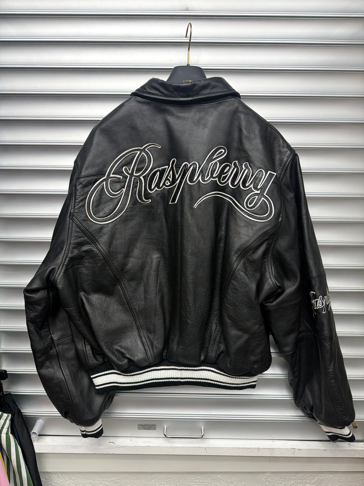 Raspberry Leather Jacket - L**