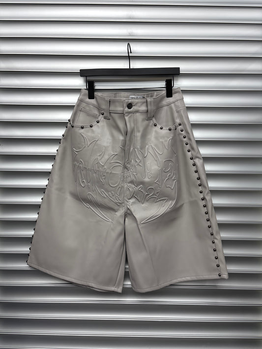 Vicaire Grey Leather Shorts - 36