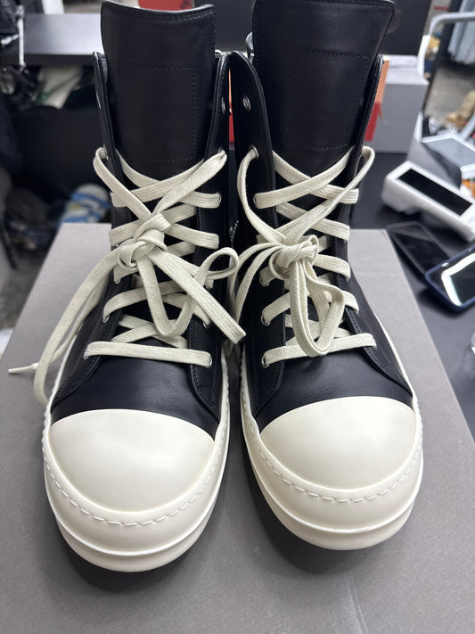 Rick Owen Black Leather High (U) - 44(11)